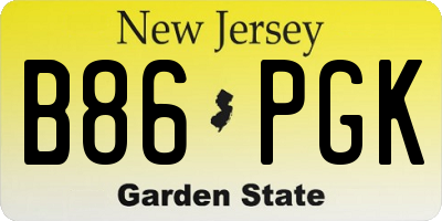 NJ license plate B86PGK