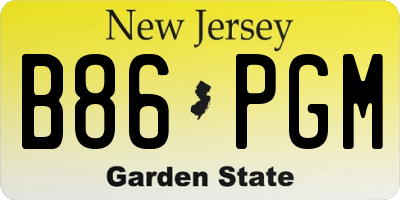 NJ license plate B86PGM