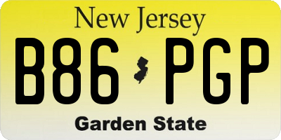 NJ license plate B86PGP