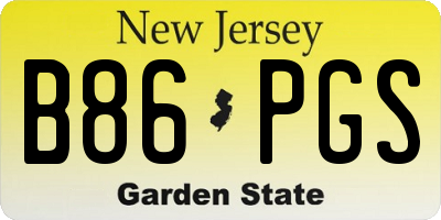 NJ license plate B86PGS