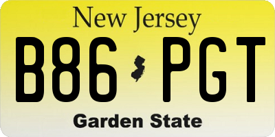 NJ license plate B86PGT
