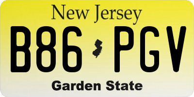 NJ license plate B86PGV