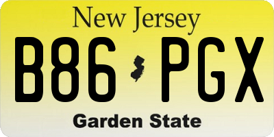 NJ license plate B86PGX