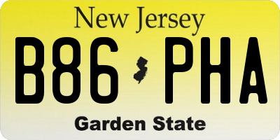 NJ license plate B86PHA