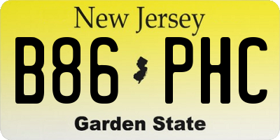 NJ license plate B86PHC