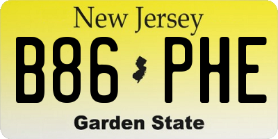 NJ license plate B86PHE