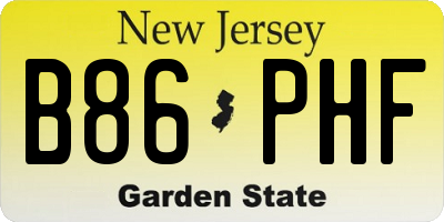 NJ license plate B86PHF