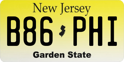 NJ license plate B86PHI