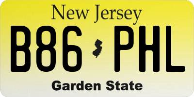 NJ license plate B86PHL