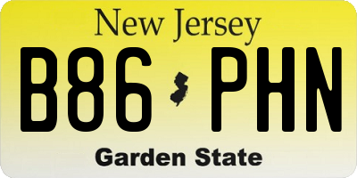 NJ license plate B86PHN