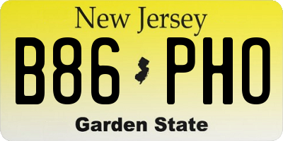 NJ license plate B86PHO