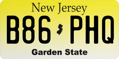 NJ license plate B86PHQ
