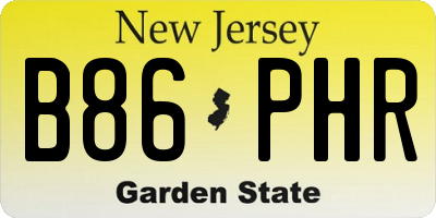 NJ license plate B86PHR