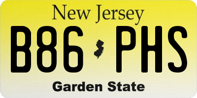 NJ license plate B86PHS
