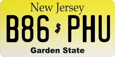 NJ license plate B86PHU