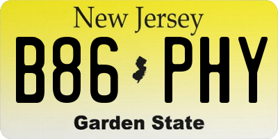 NJ license plate B86PHY