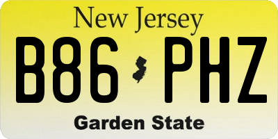 NJ license plate B86PHZ