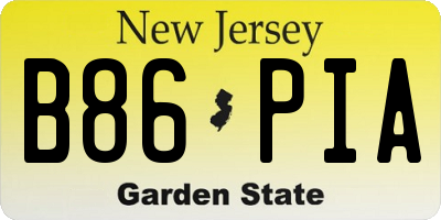 NJ license plate B86PIA