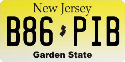 NJ license plate B86PIB