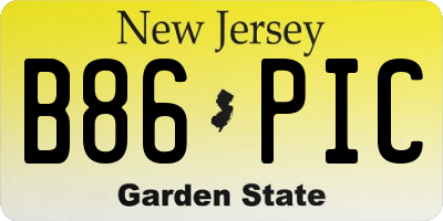 NJ license plate B86PIC
