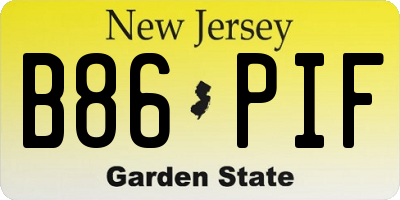NJ license plate B86PIF