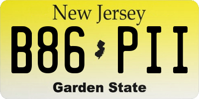 NJ license plate B86PII