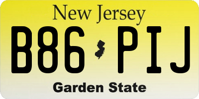 NJ license plate B86PIJ