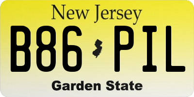 NJ license plate B86PIL