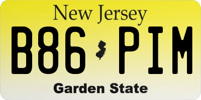 NJ license plate B86PIM