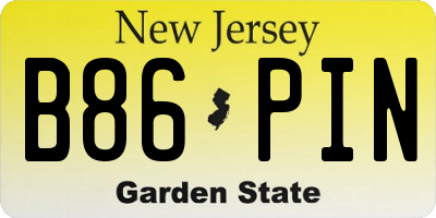 NJ license plate B86PIN