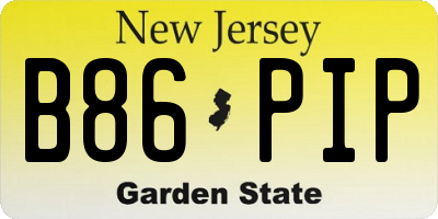 NJ license plate B86PIP