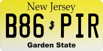 NJ license plate B86PIR