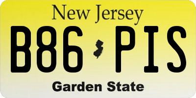 NJ license plate B86PIS