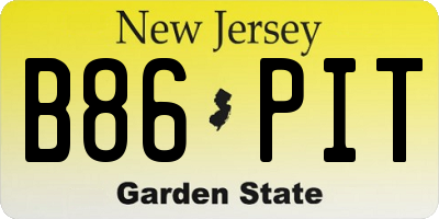 NJ license plate B86PIT