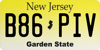 NJ license plate B86PIV