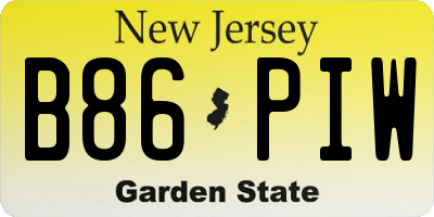 NJ license plate B86PIW