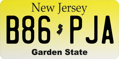 NJ license plate B86PJA