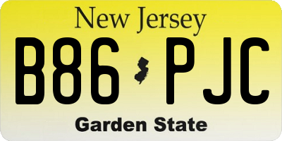 NJ license plate B86PJC
