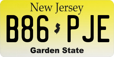 NJ license plate B86PJE