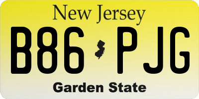 NJ license plate B86PJG