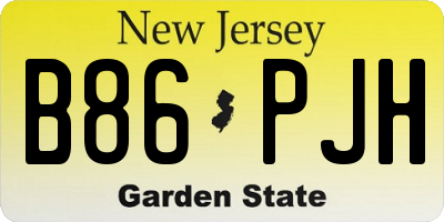 NJ license plate B86PJH