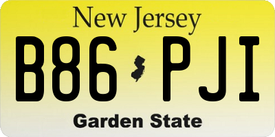 NJ license plate B86PJI