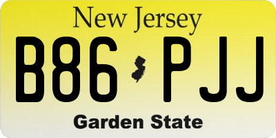 NJ license plate B86PJJ