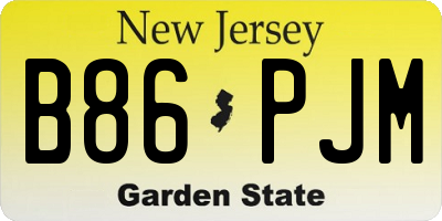 NJ license plate B86PJM