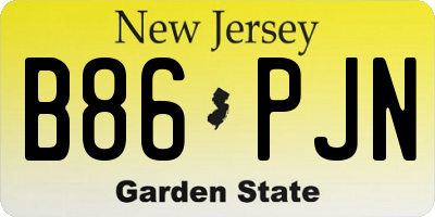 NJ license plate B86PJN