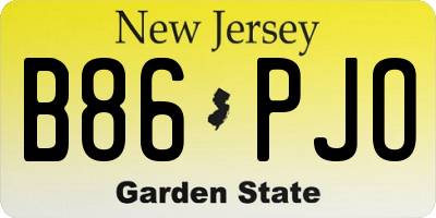 NJ license plate B86PJO