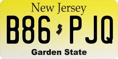 NJ license plate B86PJQ