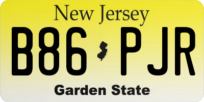 NJ license plate B86PJR