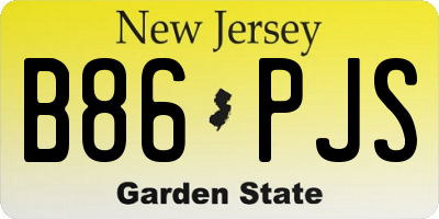 NJ license plate B86PJS