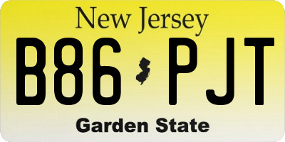 NJ license plate B86PJT